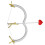 Cupid Bow and Arrow Prop White Heart Shape 1 Piece 1