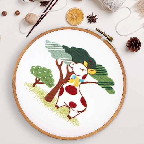 Giraffe Embroidery Set Beginner-Friendly High-Quality