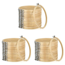 Wooden Embroidery Hoops Adjustable Bamboo 8 Inch 16 Pieces