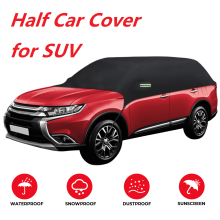 Half Car Cover for SUV Black Waterproof All-Weather