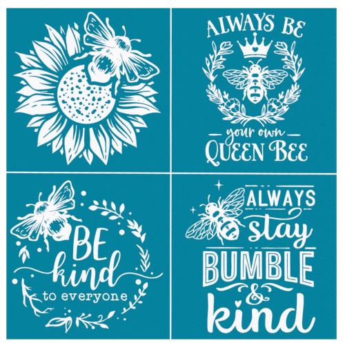 Sunflower and Bee Reusable Silk Screen Stencil