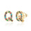 Sterling Silver Gold-Plated CZ Stud Earrings 1 Pair 1
