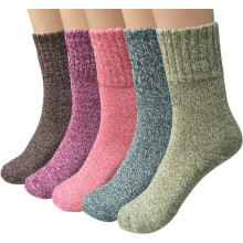 PUMIER Wool Socks for Women 5 Pairs Winter Warm Crew Socks