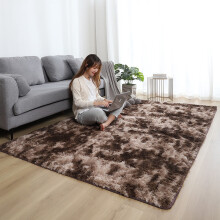 Light Grey Shag Rug Anti-Skid Faux Fur Rectangular