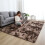 Light Grey Shag Rug Anti-Skid Faux Fur Rectangular 1