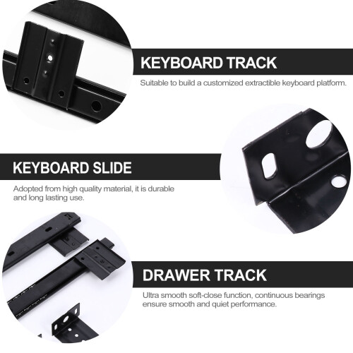 Desk Extender Tray Rolled Steel Rectangular 1 Pair 1