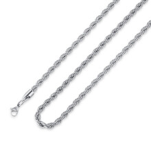 Silver Twist Rope Chain Necklace 18 Inch 2.5mm Stainless