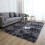 Light Grey Shag Rug Soft Anti-Skid Faux Fur Rectangular 1