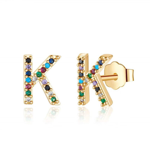 Sterling Silver Gold-Plated CZ Stud Earrings for Women