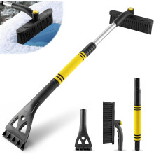 Ice Scraper and Snow Brush 32 inch Extendable Yellow