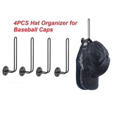 Hat Organizer Rack Black Metal L-Shaped 4-Piece