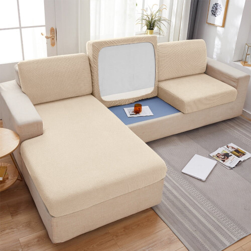 Housse extensible résistante à l'usure pour canapé d'angle en L