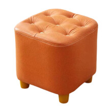Small Square Footstool Ottoman with Anti-Slip Padded Seat