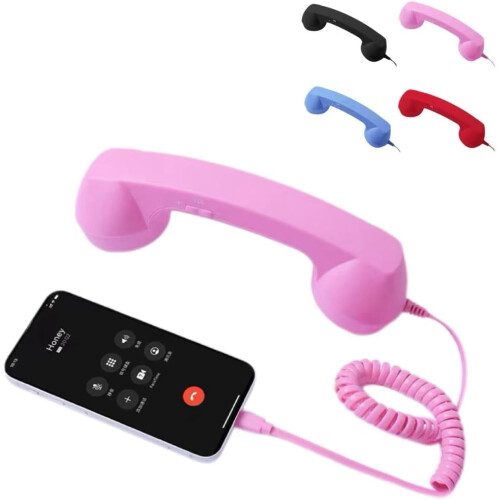 Retro Phone Handset for iPhone and Android with Type-C, Mic