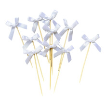 Bowknot Cake Toppers Set Romance Theme 10 Pieces