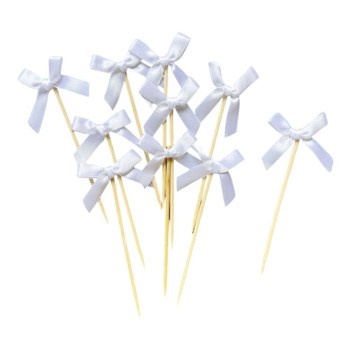 Bowknot Cake Toppers Set Romance Theme 10 pcs