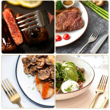 Steak Cutlery Set Silverware Gold 2-Piece