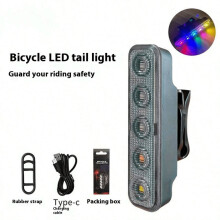 Bike Rear Light USB-Rechargeable 3 Modes Red White Colorful