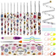 Crochet Hooks Set Soft Handle 42-Pcs Ergonomic Kit