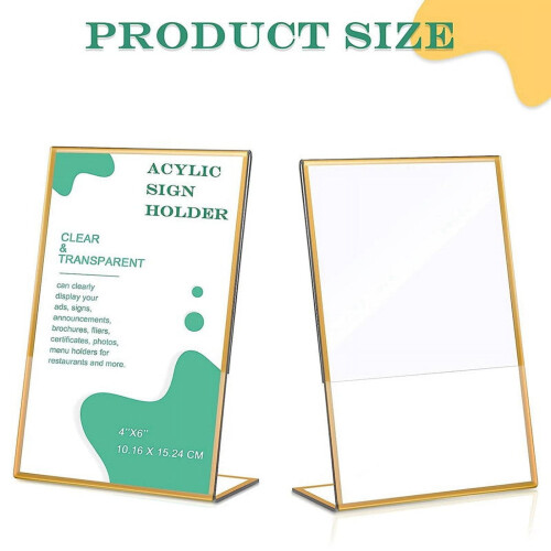 Acrylic Sign Holder Gold Frame 4x6 Inch Vertical 12 Pack 1