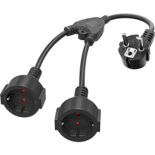 Double Plug Socket German Converter 16A 250V