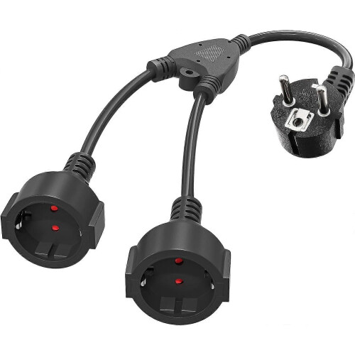 Double Plug Socket German Converter 16A 250V