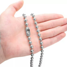 Silver Ball Chain Necklace 316L Stainless Steel 6mm 61cm