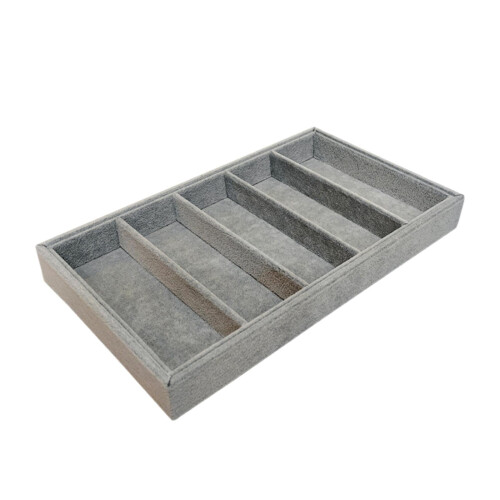 Glasses Display Tray Grey MDF 5-Grid Organizer