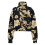 Women's Half-Zip Sweatshirt Black Flower Leaf Design M 5