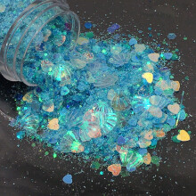 Holographic Heart Star Glitter Mix for DIY Resin, Chunky