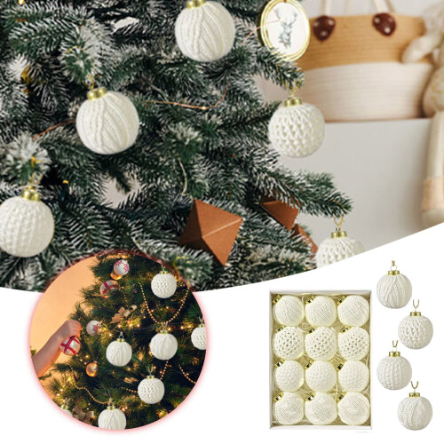 Crochet Christmas Ornaments Beige 12 pcs 1