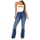 Dames denim micro trompetbroek met hoge taille 2