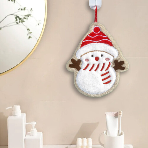 C Style Christmas Hand Towel with Hanging Loop 1 Pack 1