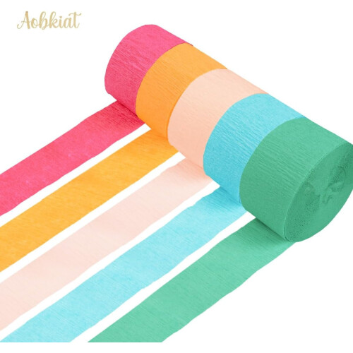 Olive Green Crepe Paper Streamers 5 Rolls 1