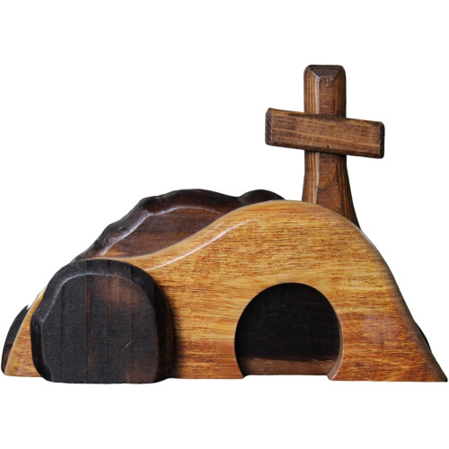 Easter Empty Tomb with Cross Decor Wooden Nativity Set 4 1
