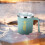 Caneca de café em aço inoxidável com tampa e isolamento de parede dupla. 4