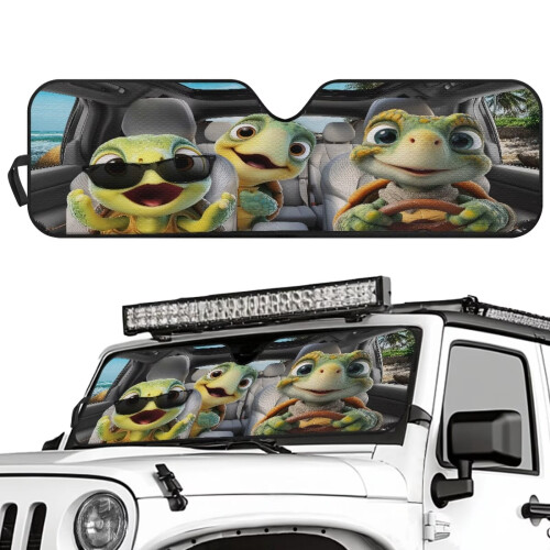 Turtle Windshield Sun Shade for Jeep Wrangler 2007–2024 1