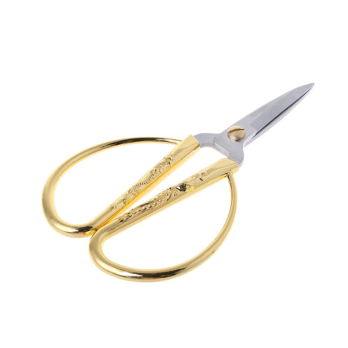 Gold Plated Bonsai Scissors Dragon Phoenix Relief Design 1
