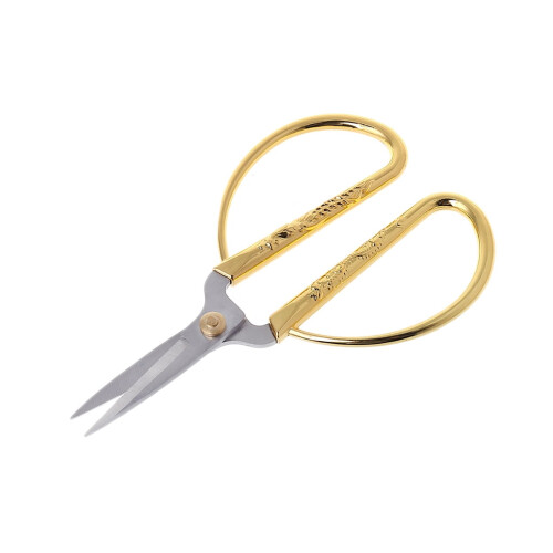 Gold Plated Bonsai Scissors Dragon Phoenix Relief Design 2