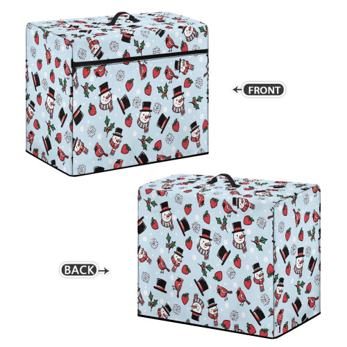Sewing Machine Cover Snowman Snowflake Design with Pocket 1