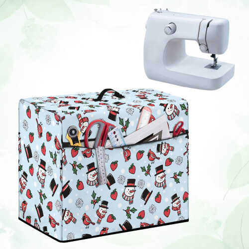 Sewing Machine Cover Snowman Snowflake Design with Pocket 2