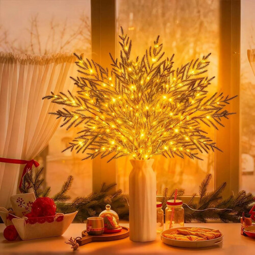 Christmas Lighted Norfolk Pine Branches 13.8 inch 1