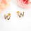 Sterling Silver Gold-Plated CZ Stud Earrings for Women 5