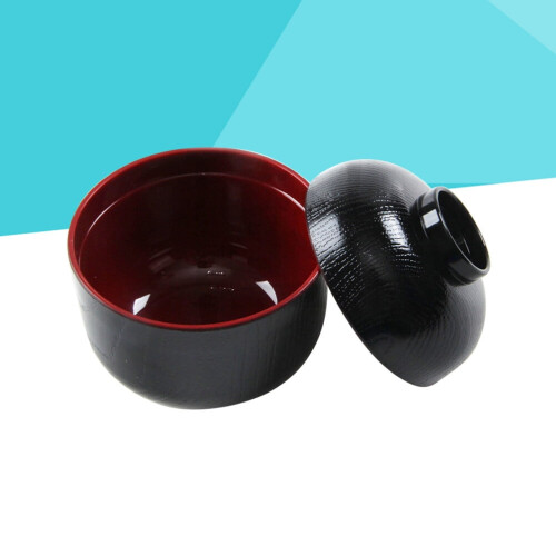 Japanese Miso Bowl Black Textured 1 Piece 2