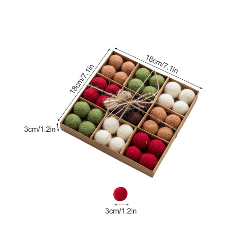 Christmas Wool Felt Balls Decorations 36 pcs Multicolor 1
