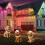 Dog Christmas Figurines Santa Hats String Lights 1 Set 5