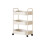 3-Layer Rolling Storage Cart with Armrests 14x9x27in White 3