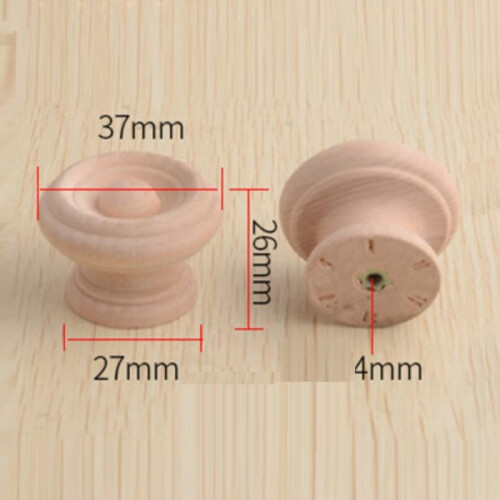 Wooden Cabinet Knobs Solid Beech Round Handles Dark Brown 6 1