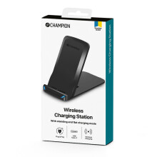 Carregador sem fio 10W QI em pé preto