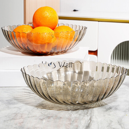 Clear Plastic Fruit Bowl Lightweight for Kitchen Dining 1